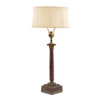 A Continental Gilt Metal and Red Marble Table Lamp