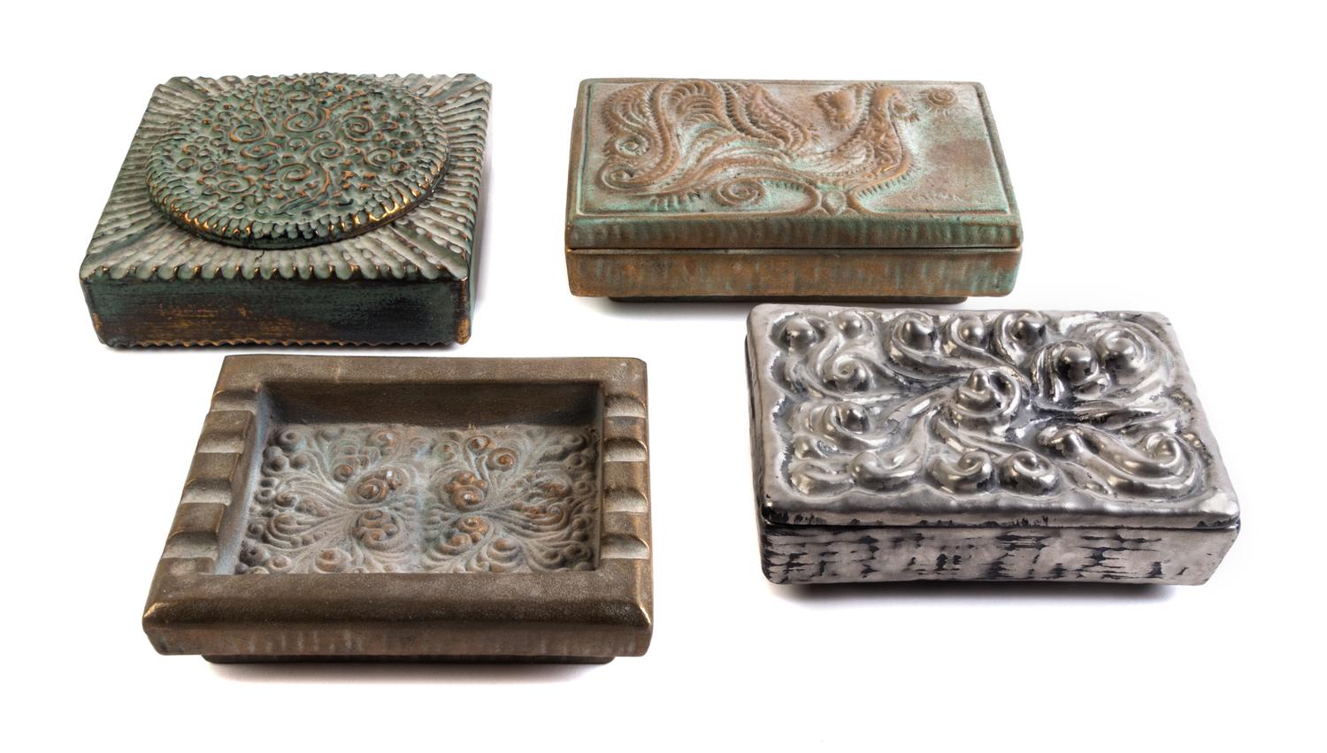 Four Haeger Pottery Table Articles Width of widest 8 3/4 inches.