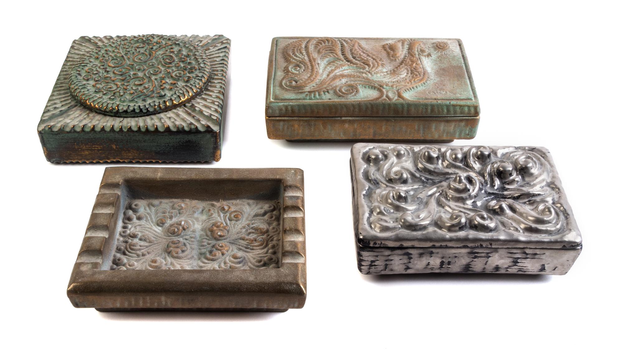 Four Haeger Pottery Table Articles Width of widest 8 3/4 inches.