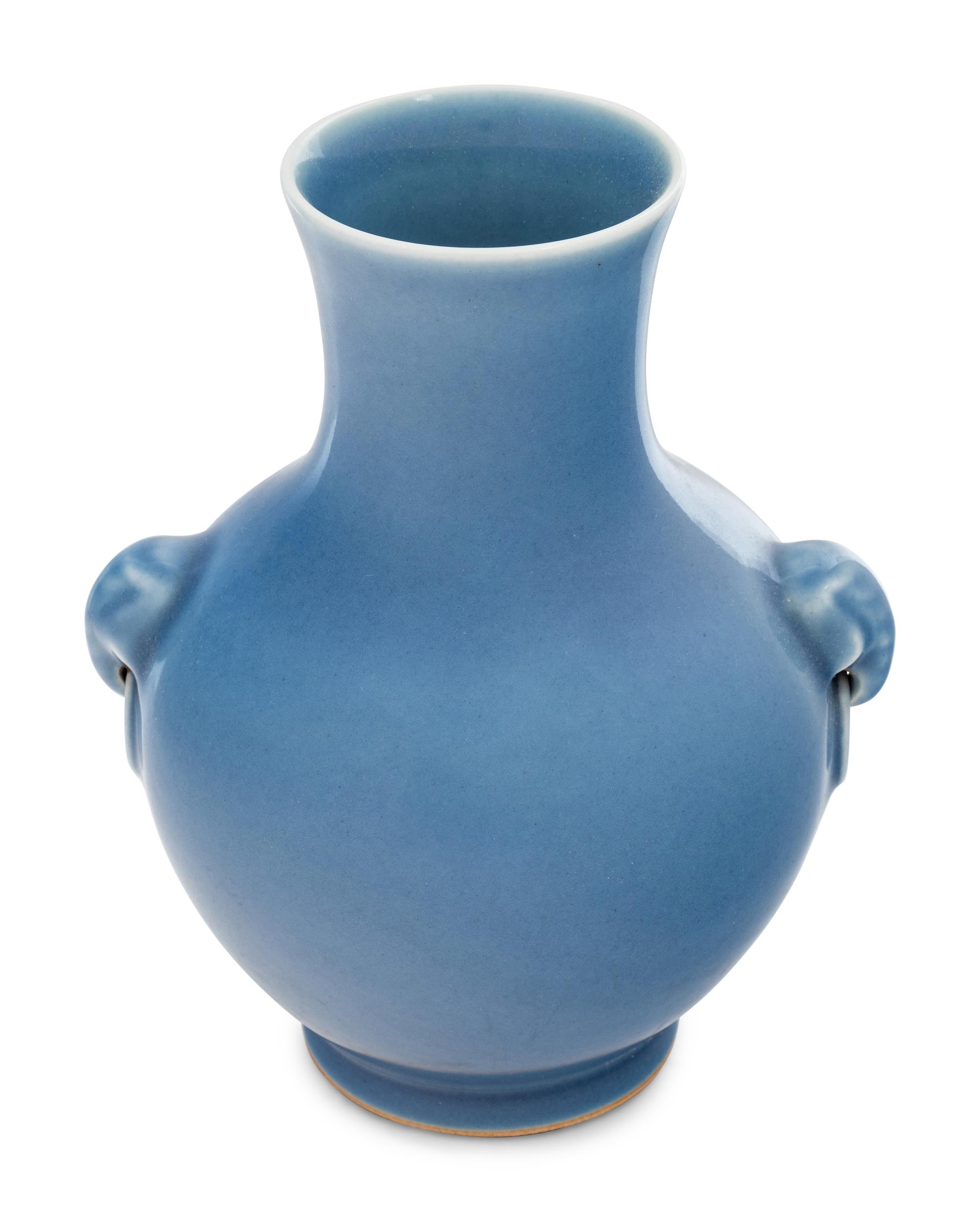 A Chinese Claire-de-Lune Glazed Porcelain Zun Vase