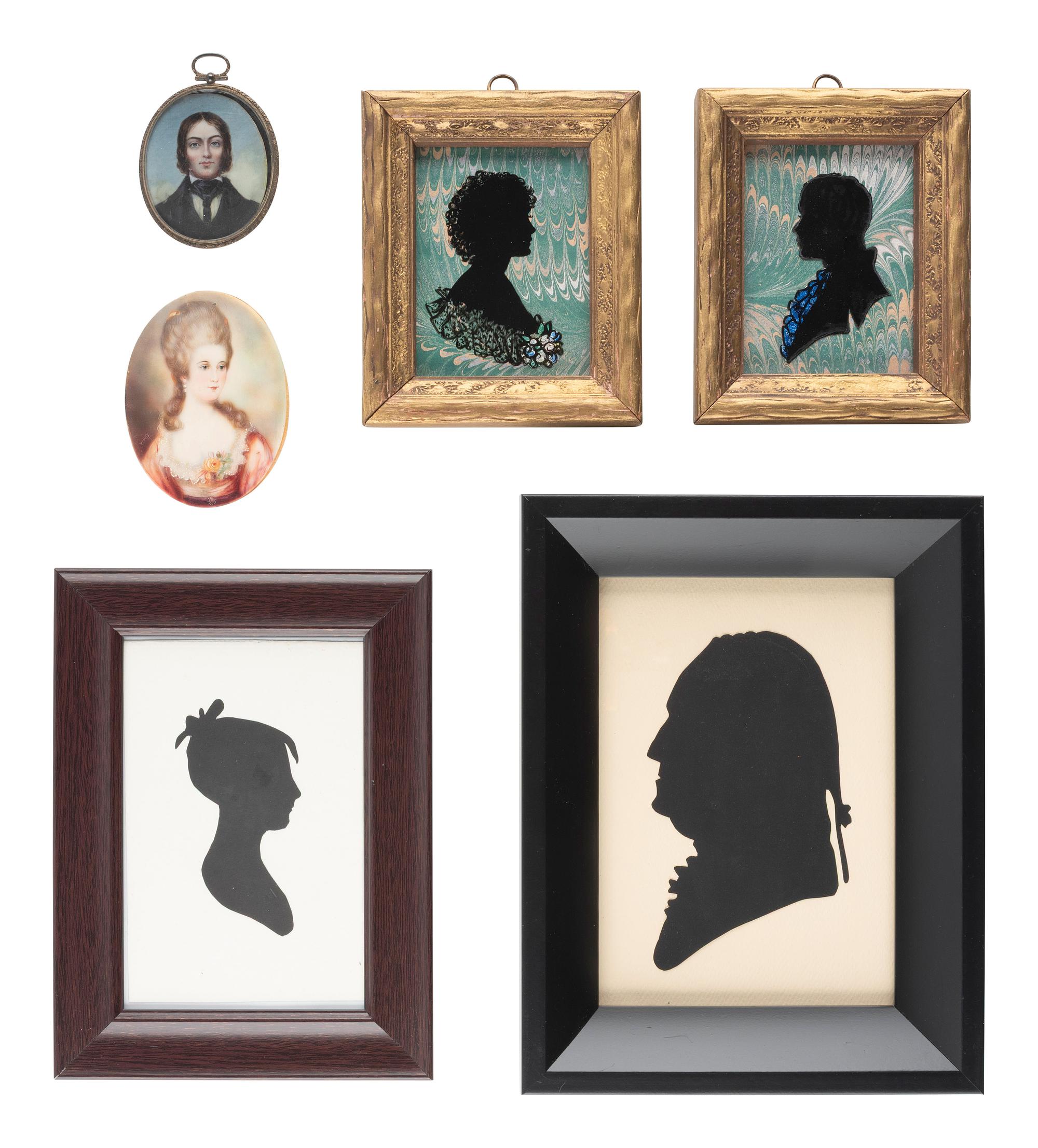[PORTRAITURE]. Portraiture through the ages: silhouettes, miniatures, and photographic portraits.