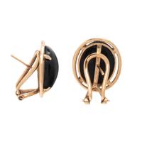 BLACK JADE AND YELLOW GOLD EARRINGS