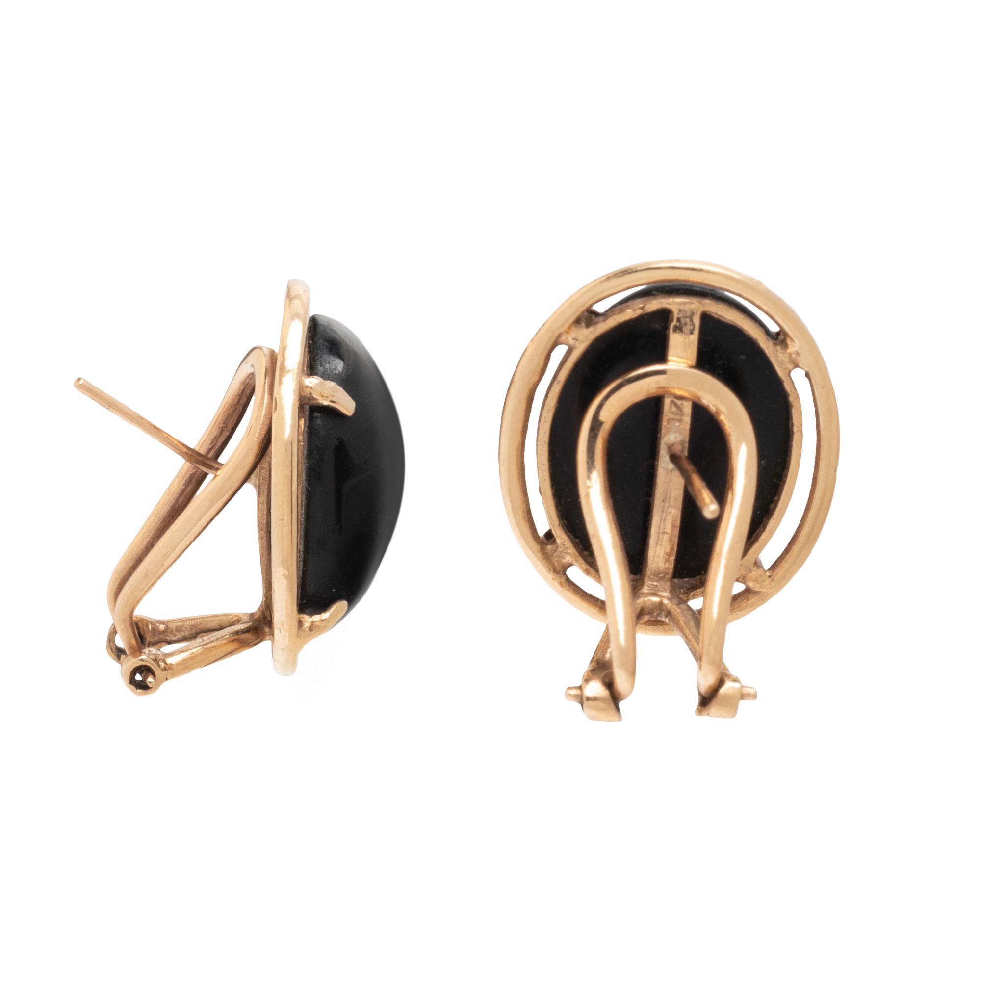 BLACK JADE AND YELLOW GOLD EARRINGS