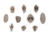 Navajo and Zuni Rings, with and Assortment of Inlay