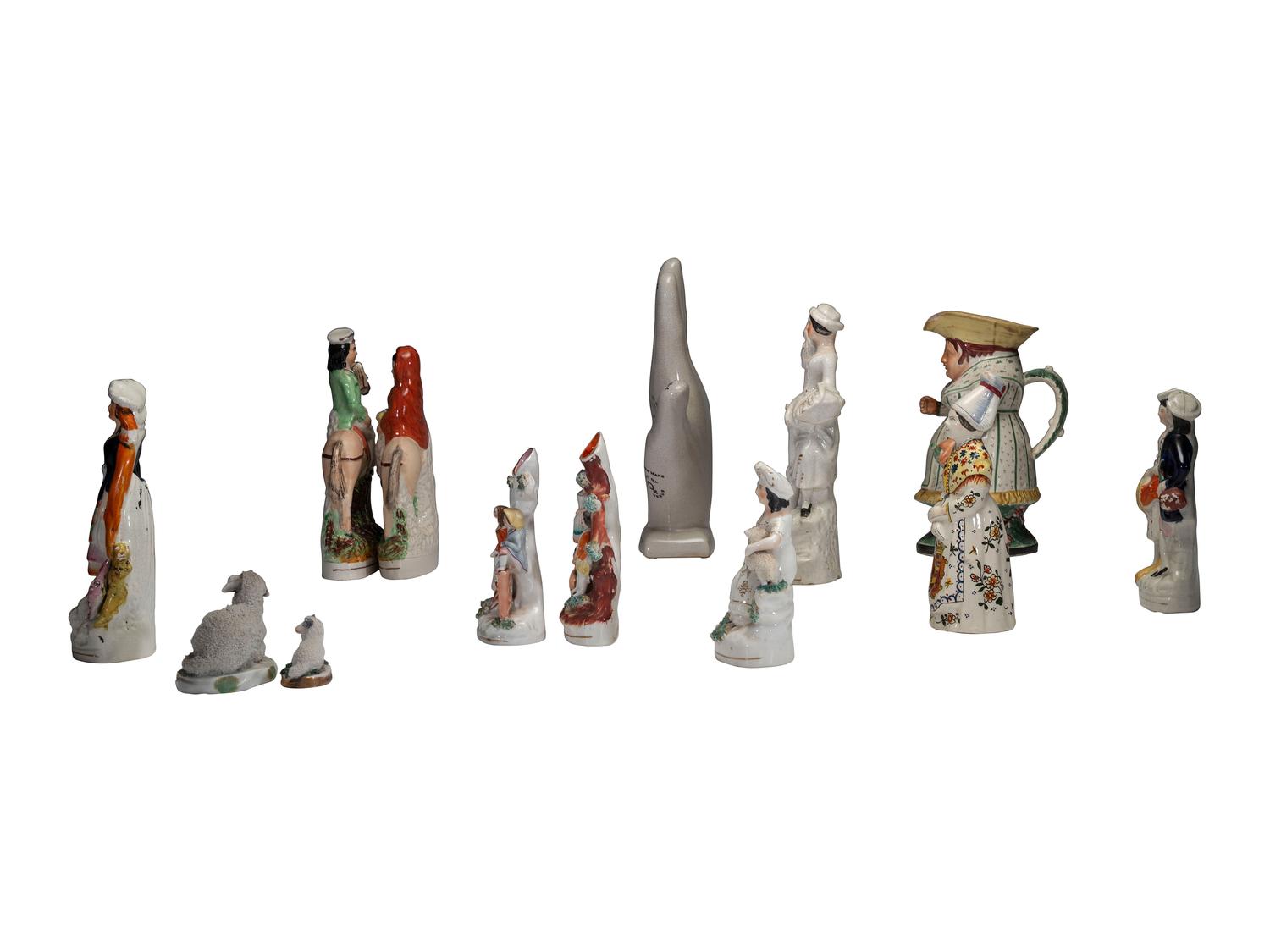 Ten Staffordshire Glazed Figures