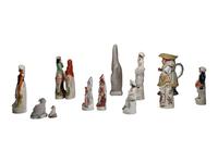 Ten Staffordshire Glazed Figures