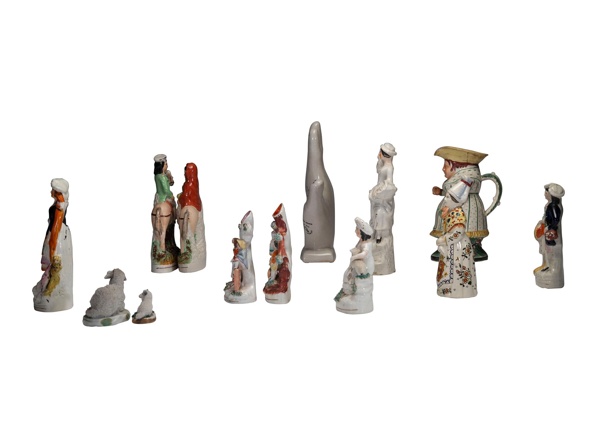 Ten Staffordshire Glazed Figures