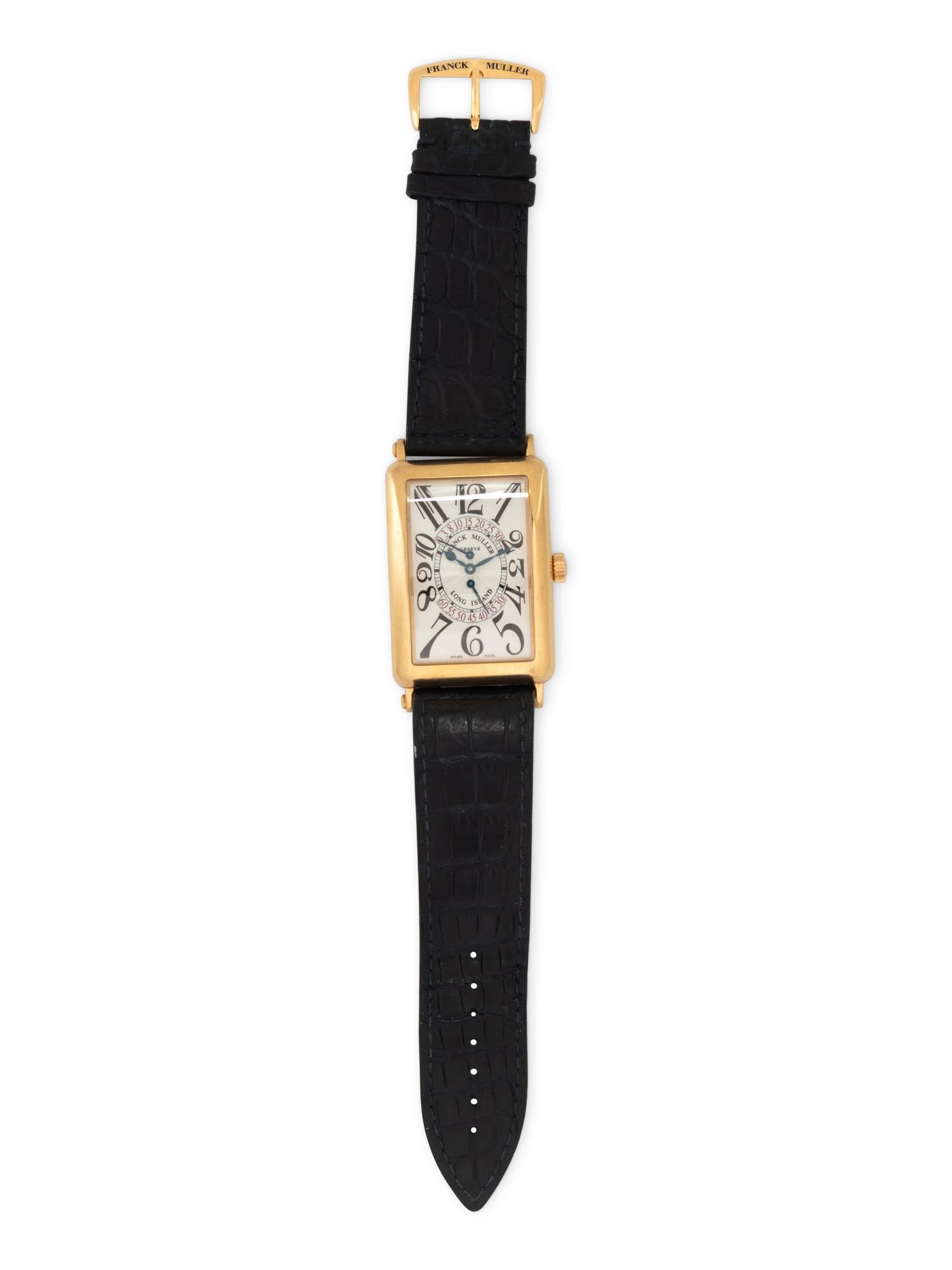 FRANCK MULLER, REF. 1100 DS R 18K YELLOW GOLD 'LONG ISLAND' 'DOUBLE RETROGRADE SECONDS' WATCH
