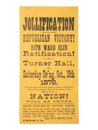 [GARFIELD, James A. (1831-1881)] Jollification Over the Great Republican Victory! [Georgia?], 1879.