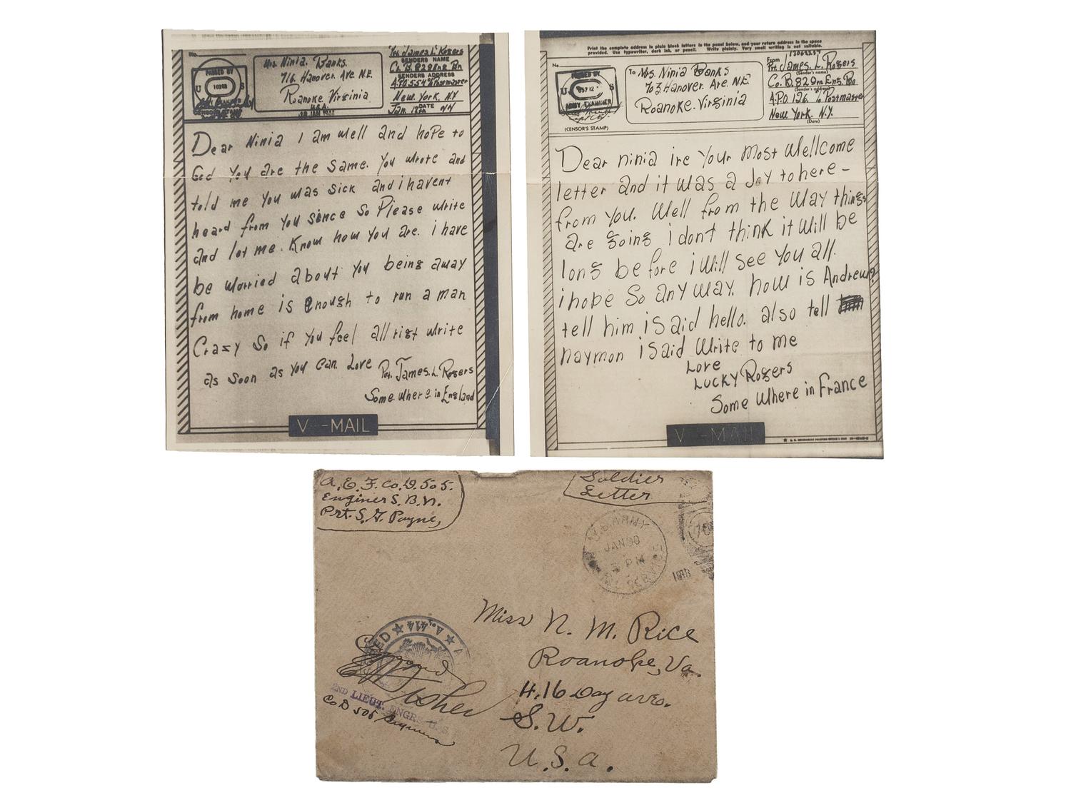 [AFRICAN AMERICANA]. Extensive manuscript archive documenting the experiences of the Rice Family of Roanoke, Virginia, during the Great Depression and World Wars I and II. Ca 1892-1950s.