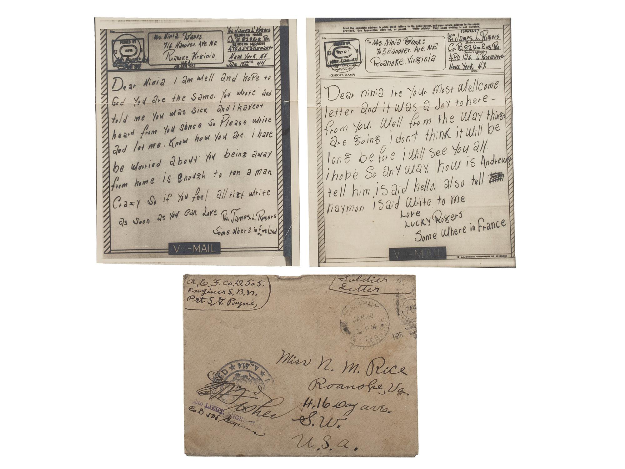 [AFRICAN AMERICANA]. Extensive manuscript archive documenting the experiences of the Rice Family of Roanoke, Virginia, during the Great Depression and World Wars I and II. Ca 1892-1950s.
