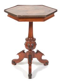 A Biedermeier Style Gilt Metal Mounted Burl Walnut Center Table Height 30 x diameter of top 21 inches. — 20TH CENTURY
