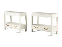 A Pair of Bunglow 5 Julian White Lacquer Console Tables