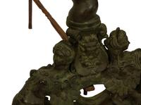 A Pair of Continental Baroque Style Bronze Figural Andirons — 19TH/20TH CENTURY