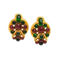 Chanel, Gripoix Pâte de Verre Ear Clips