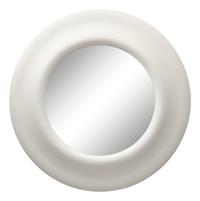 A Matte White Round Mirror
