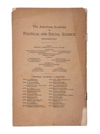 [CIVIL RIGHTS]. DU BOIS, William Edgar Burghardt (1868-1963). The Study of the Negro Problems . Philadelphia: American Academy of Political and Social Science, 1898.