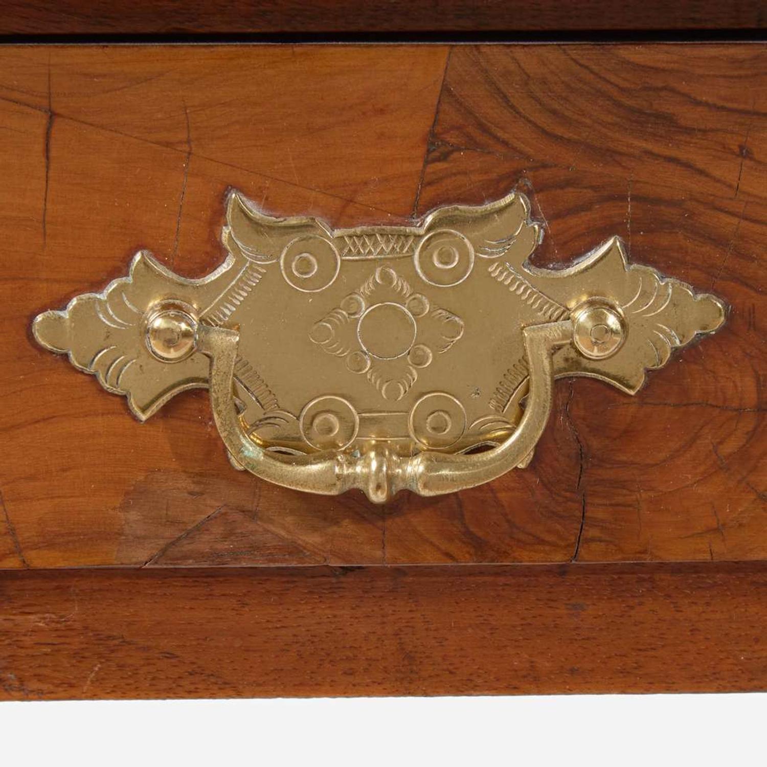 A Queen Anne burl walnut and oyster veneered dressing table early 18th century and later
