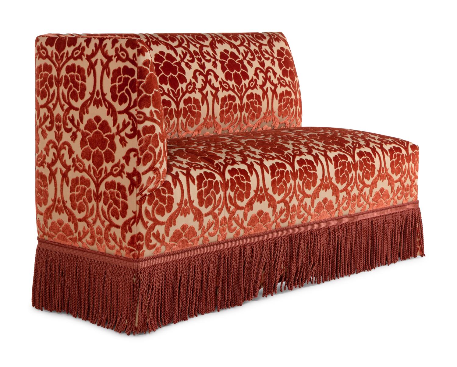 A Dessin Fournir Cut Velvet-Upholstered Banquette Sofa