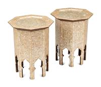 A Pair of Moorish Style Mother-of-Pearl Inlaid Side Tables