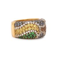 Valente, Multigem and Yellow Gold Ring