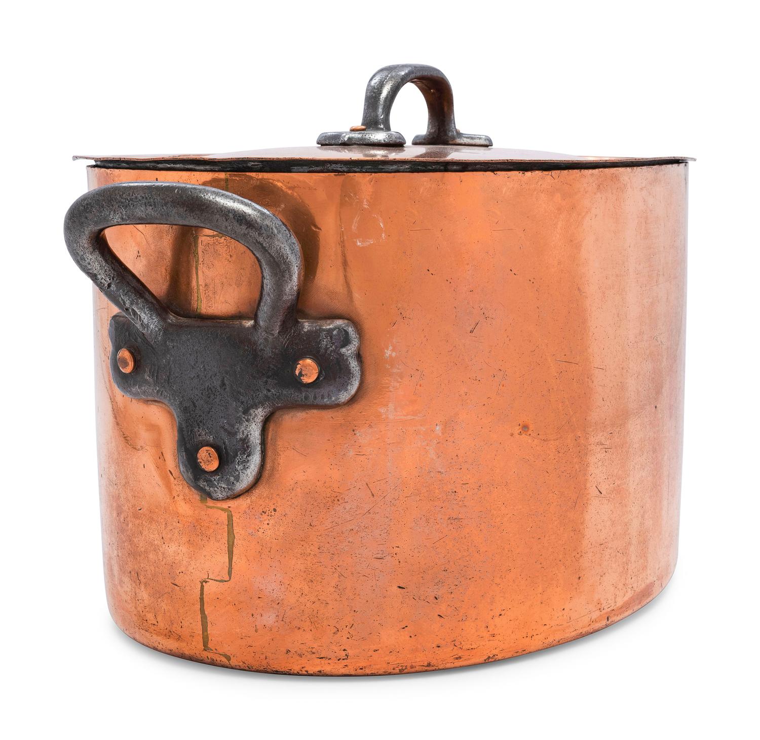 An American Copper Brazier with Cover
