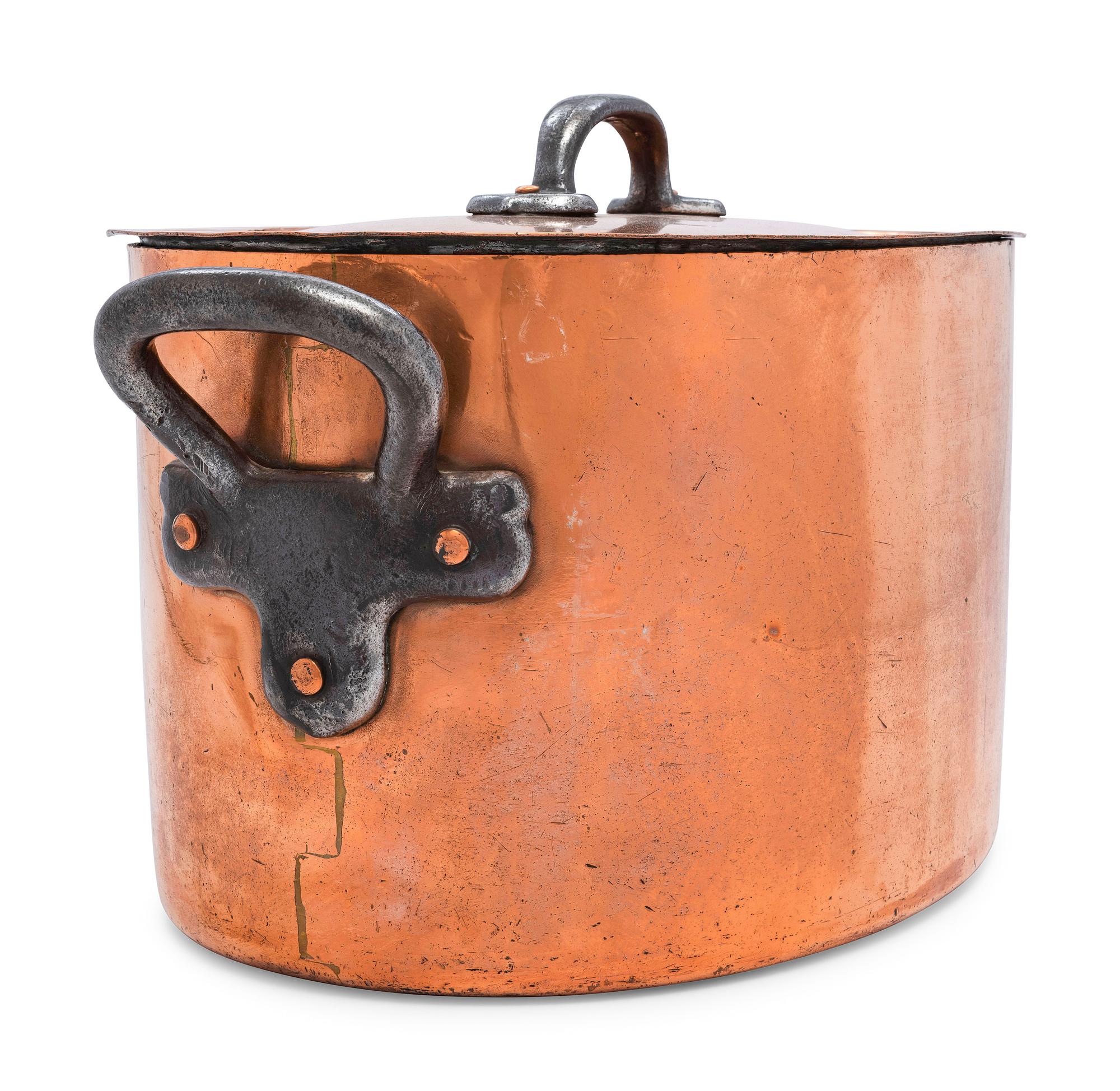 An American Copper Brazier with Cover