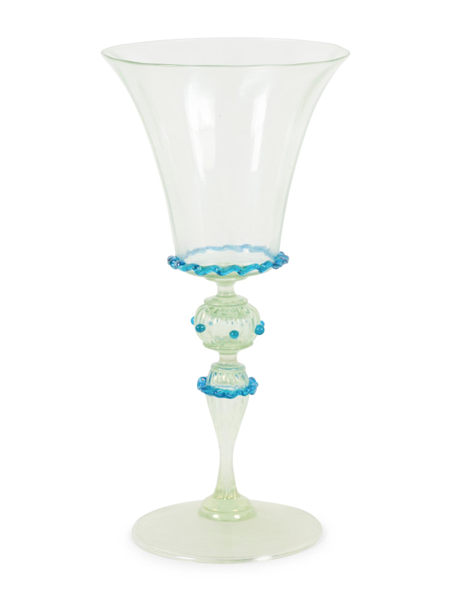 A Venetian Glass Stemware Service