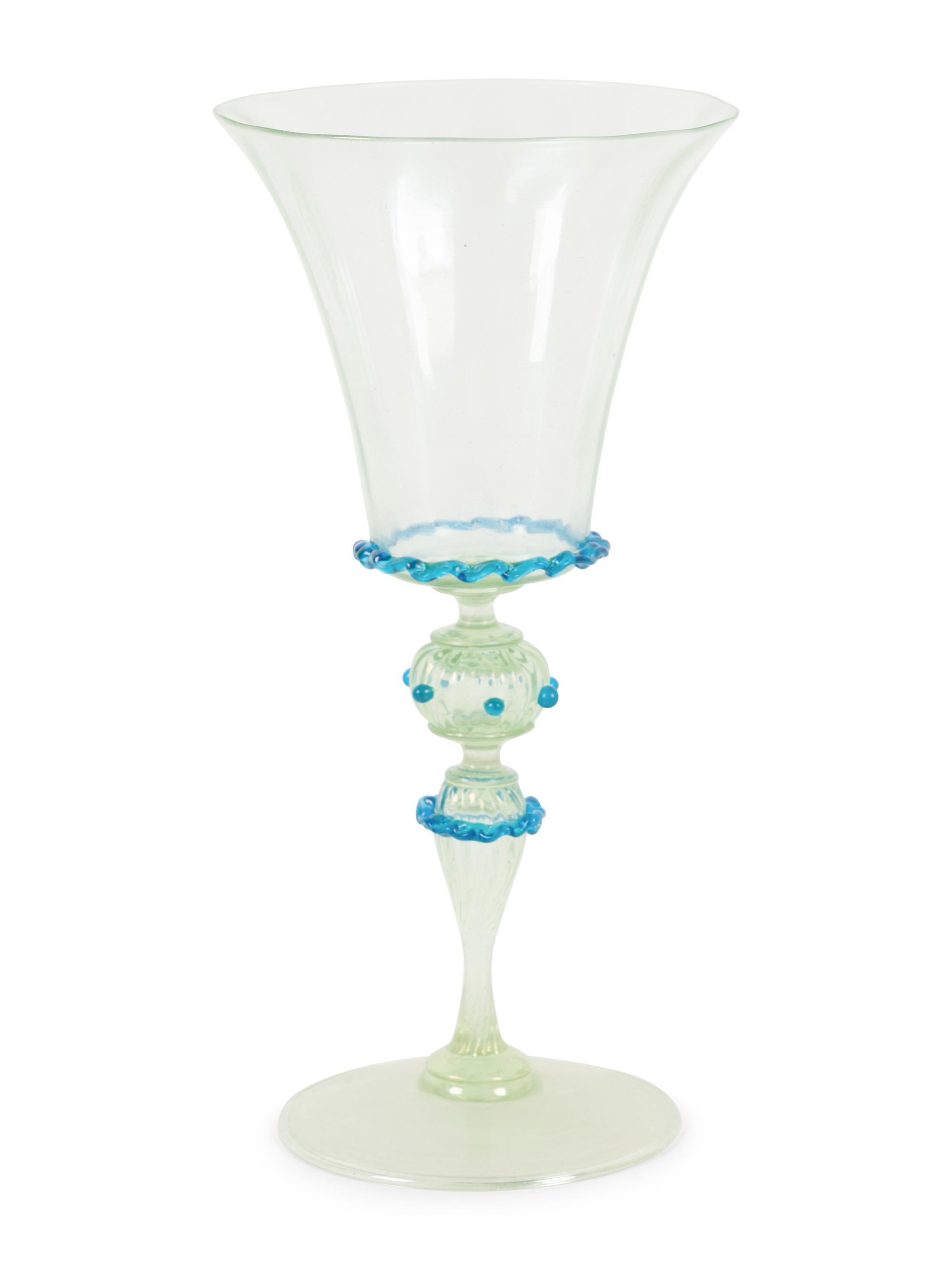 A Venetian Glass Stemware Service
