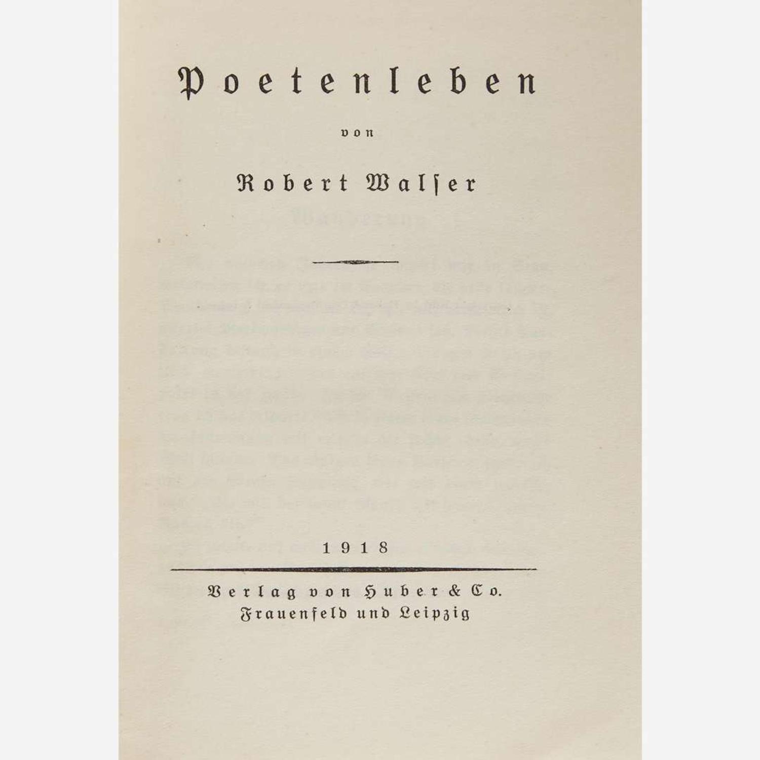 [Literature] Walser, Robert Group of 11 Titles