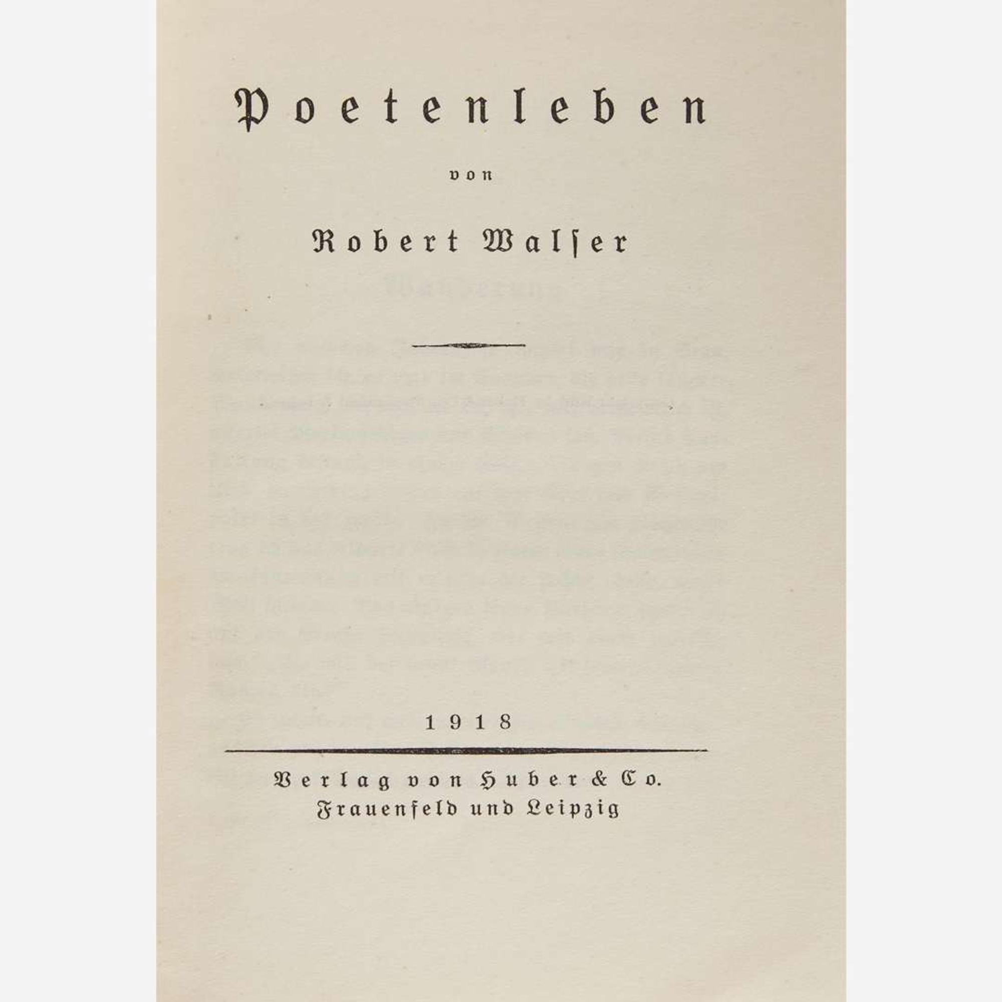 [Literature] Walser, Robert Group of 11 Titles