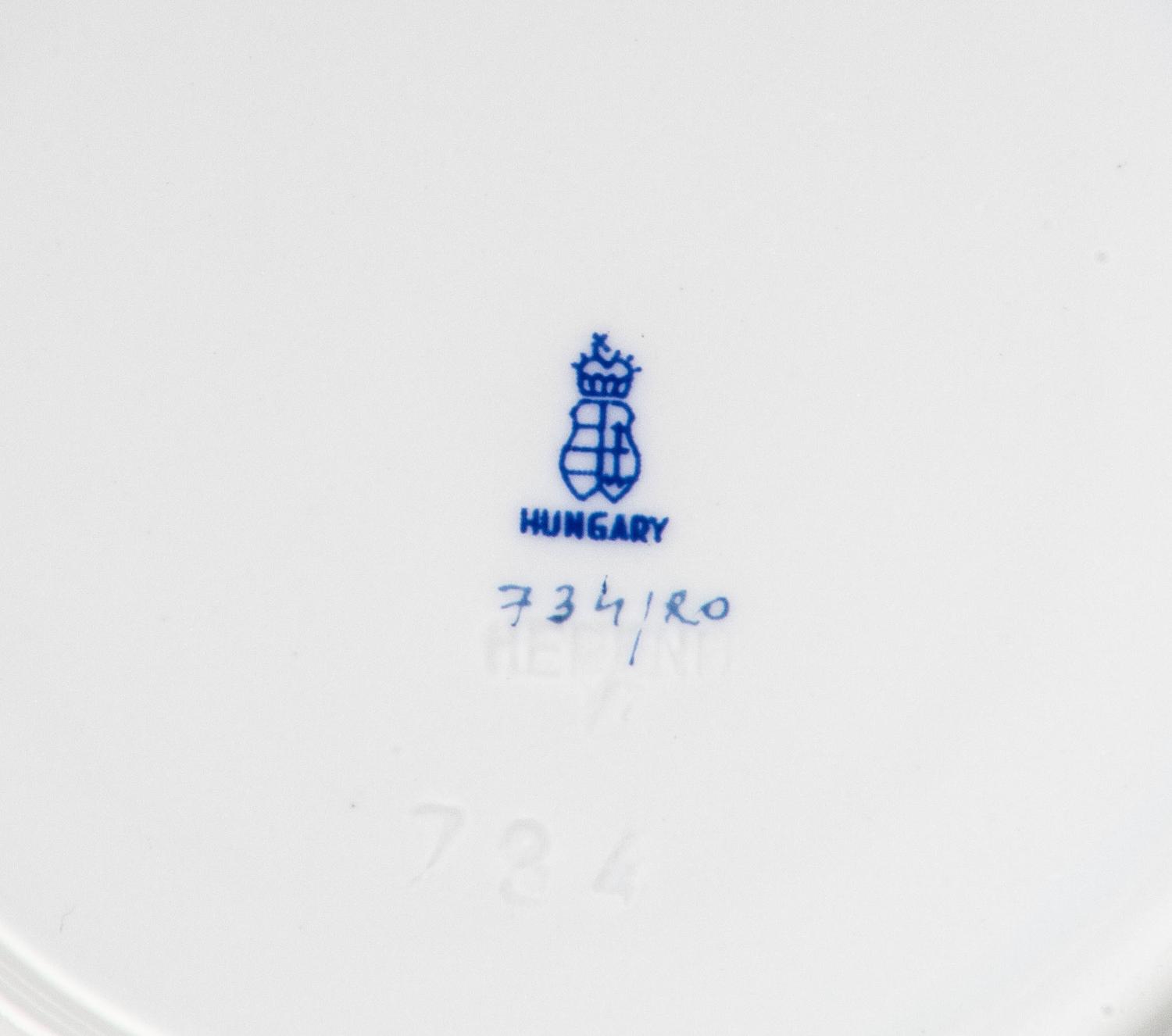 A Herend Rothschild Bird Porcelain Service for Twelve