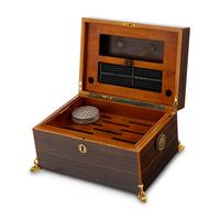 A Davidoff Gilt Metal Mounted and Marquetry Inlaid Humidor