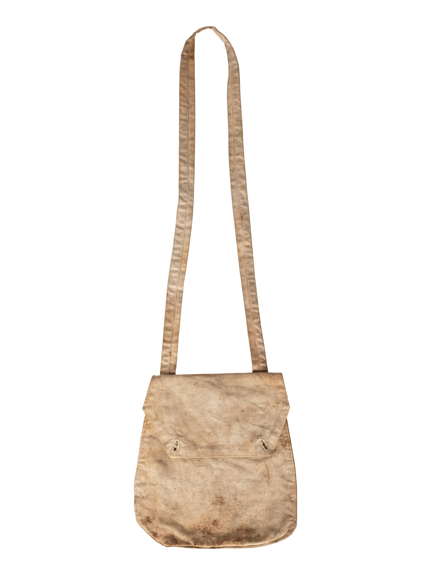[CIVIL WAR]. White cotton haversack, likely prewar or early war militia issue.
