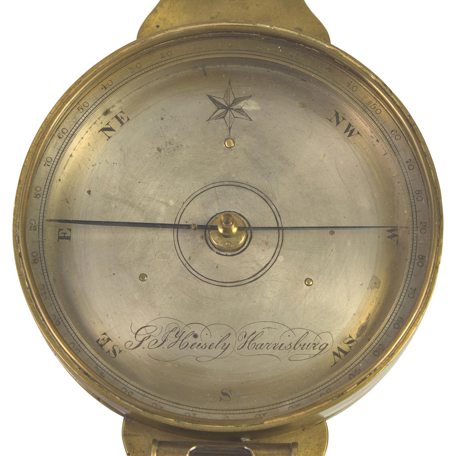 A George Jacob Heisely Brass Surveyor's Compass