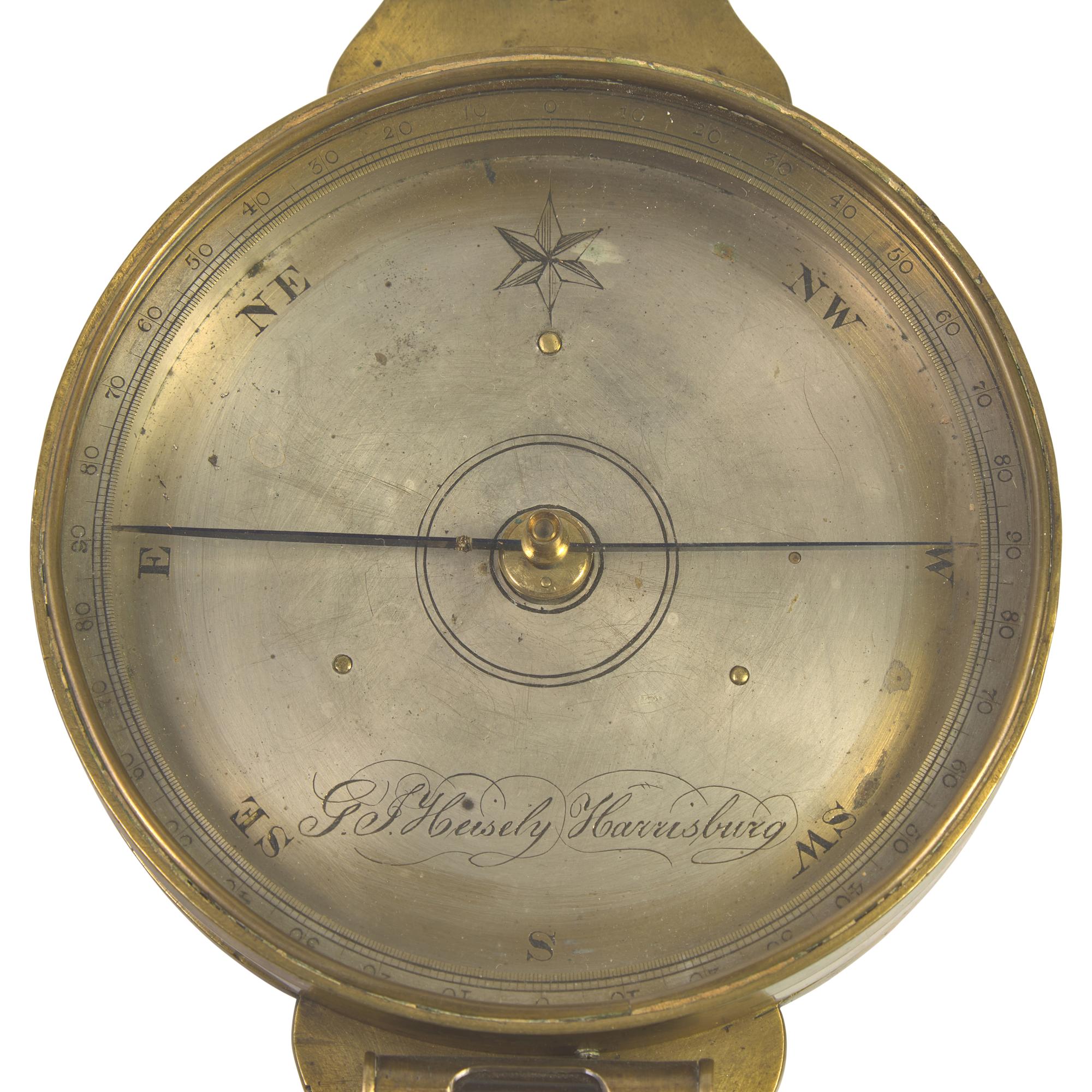 A George Jacob Heisely Brass Surveyor's Compass