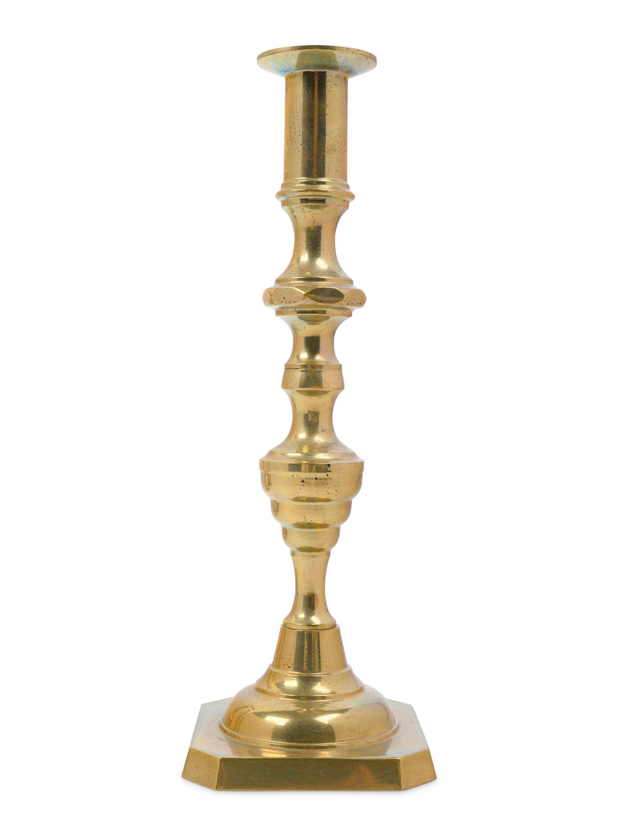 A Group of Brass Candlesticks