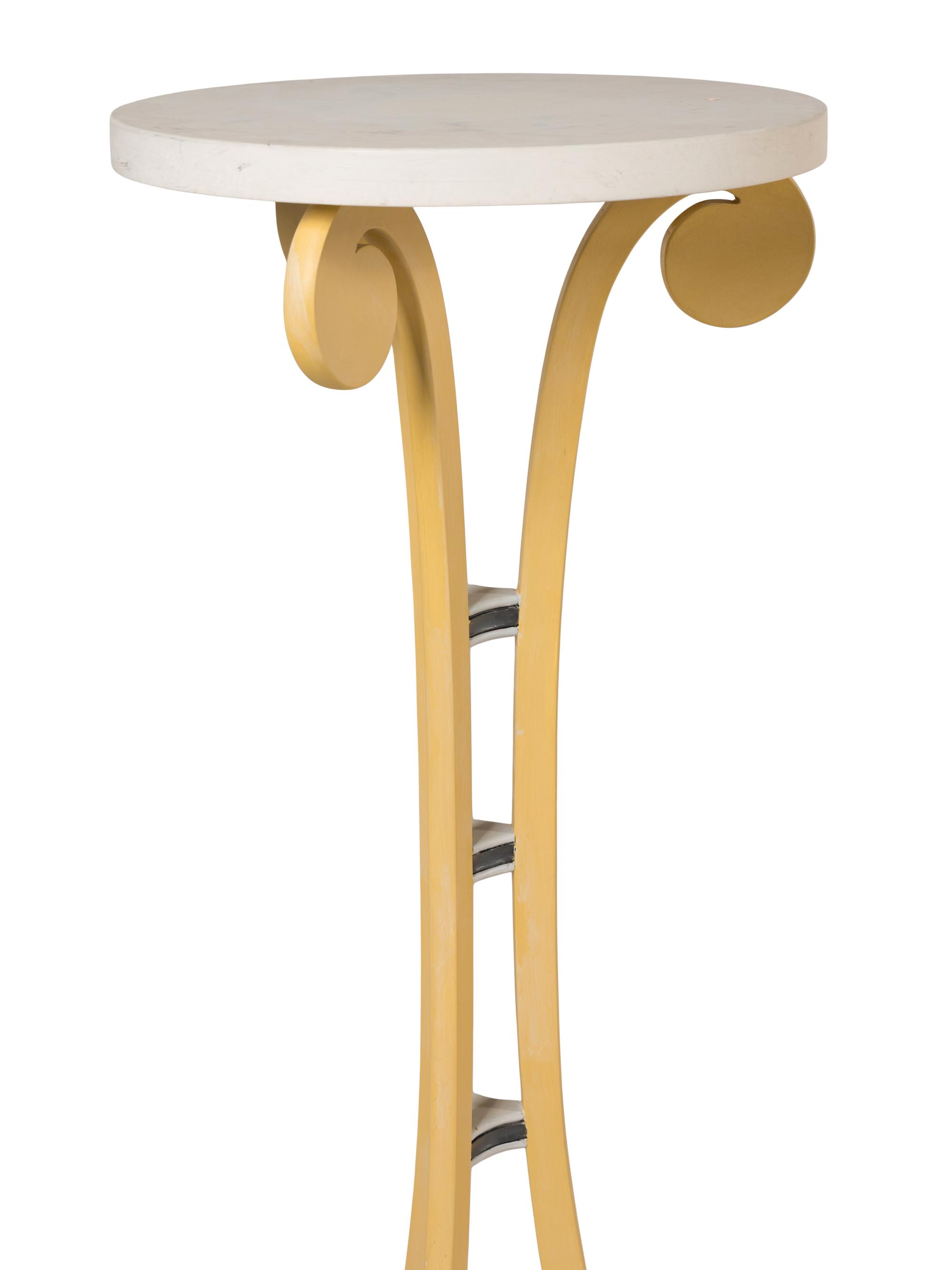 A Set of Four Painted Pedestal Tables