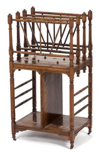 A Regency Mahogany Tall Canterbury Stand Height 33 3/4 x width 17 1/2 x depth 13 1/4 inches. — 19TH CENTURY