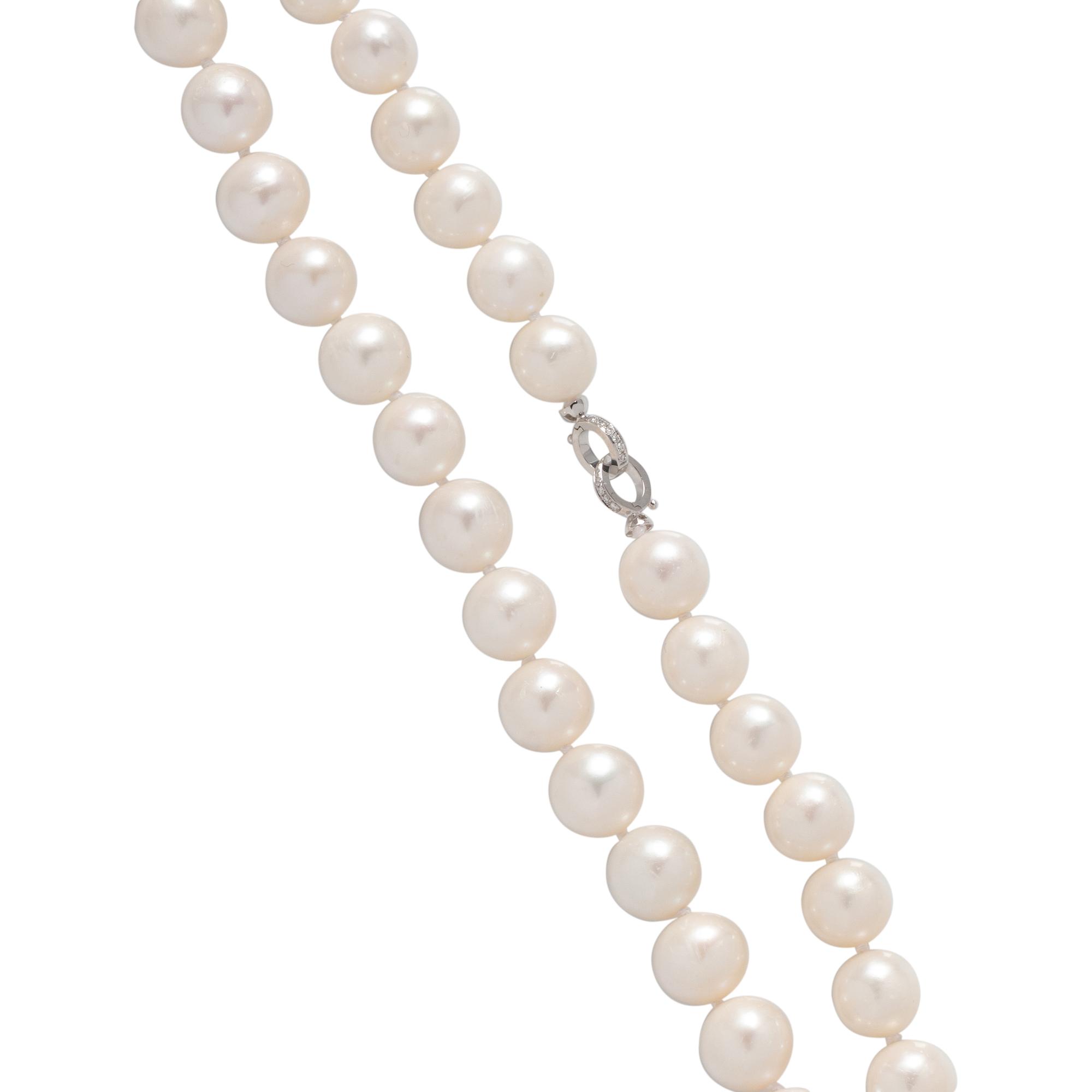 CULTURED PEARL AND DIAMOND NECKLACE