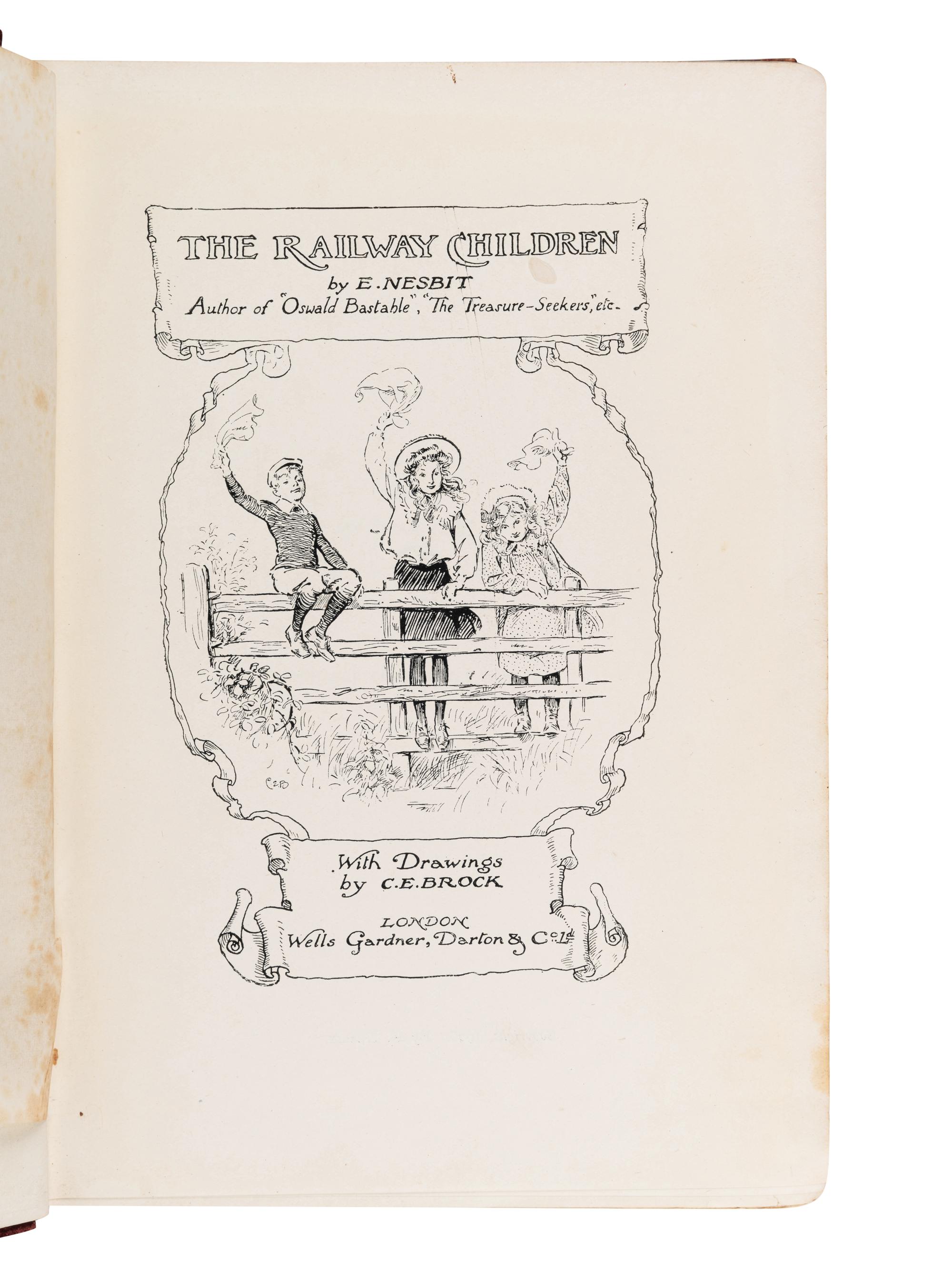 NESBIT, Edith (1858-1924). Railway Children. London: Wells Gardner, Darlton, & Co., 1906.