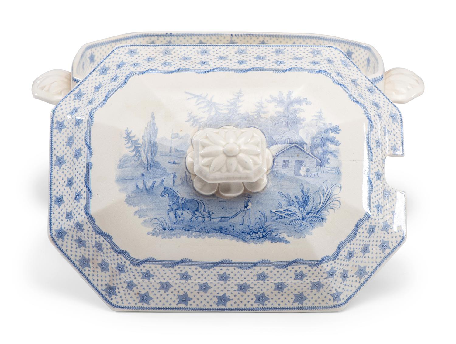 A Ridgway "Columbian Star" Transferware Soup Tureen and Platter