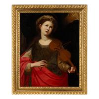 Manner of Domenico Zampieri (Italy, 18th/19th Century) — Saint Cecilia with a Violin