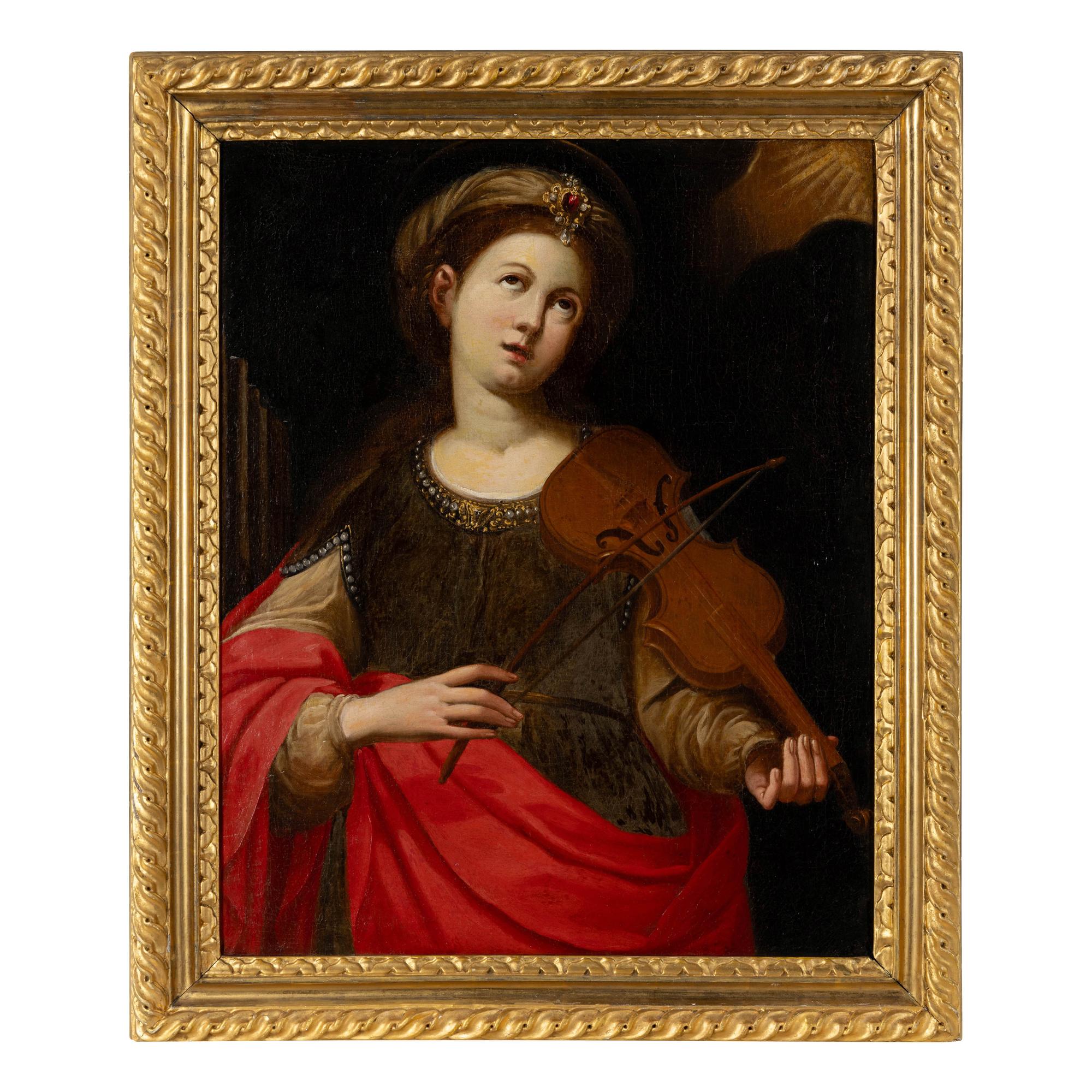 Manner of Domenico Zampieri (Italy, 18th/19th Century) — Saint Cecilia with a Violin