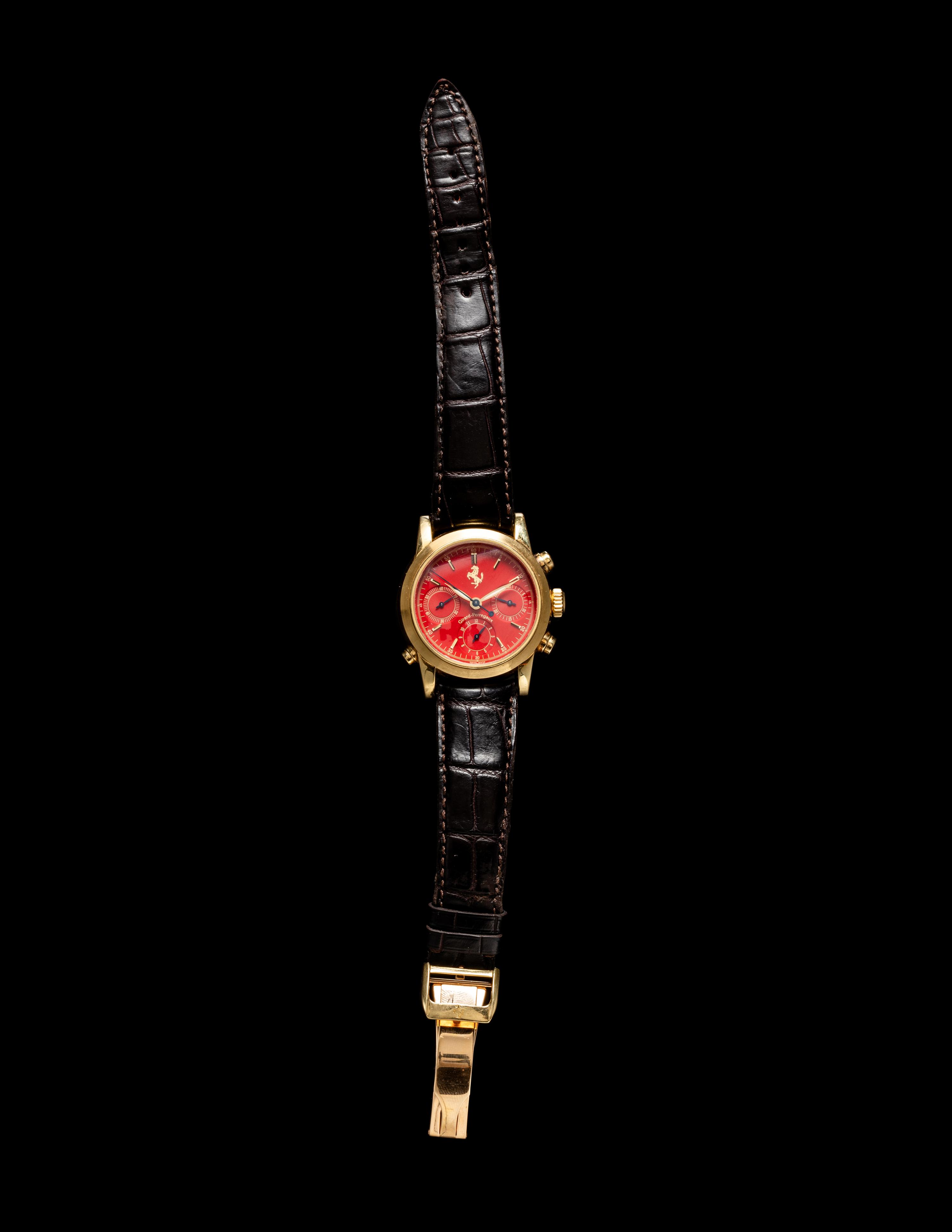 GIRARD-PERREGAUX FOR FERRARI, REF. 9015 NO. IV 18K YELLOW GOLD SPLIT-SECOND CHRONOGRAPH WATCH