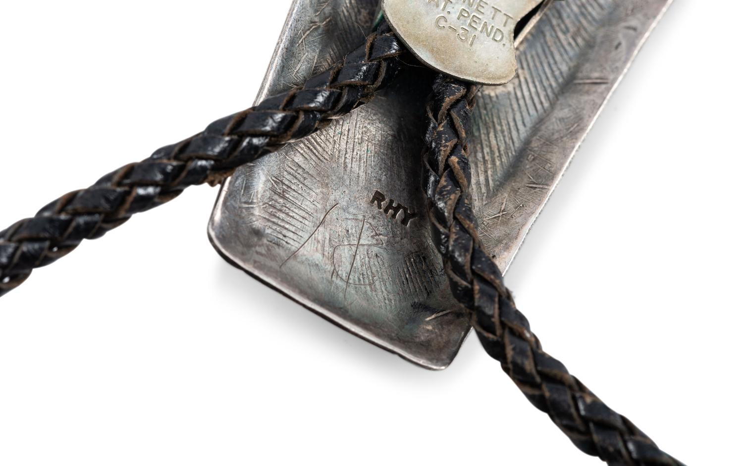 Navajo Silver, Turquoise, and Coral Bolo Tie