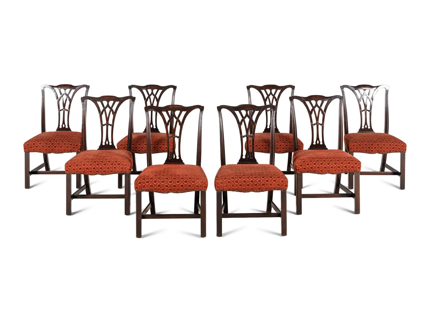 A Set of Eight George III Style Mahogany Dining Chairs