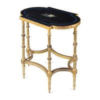 A Pair of Neoclassical Style Gilt Bronze and Pietra Dura Occasional Tables