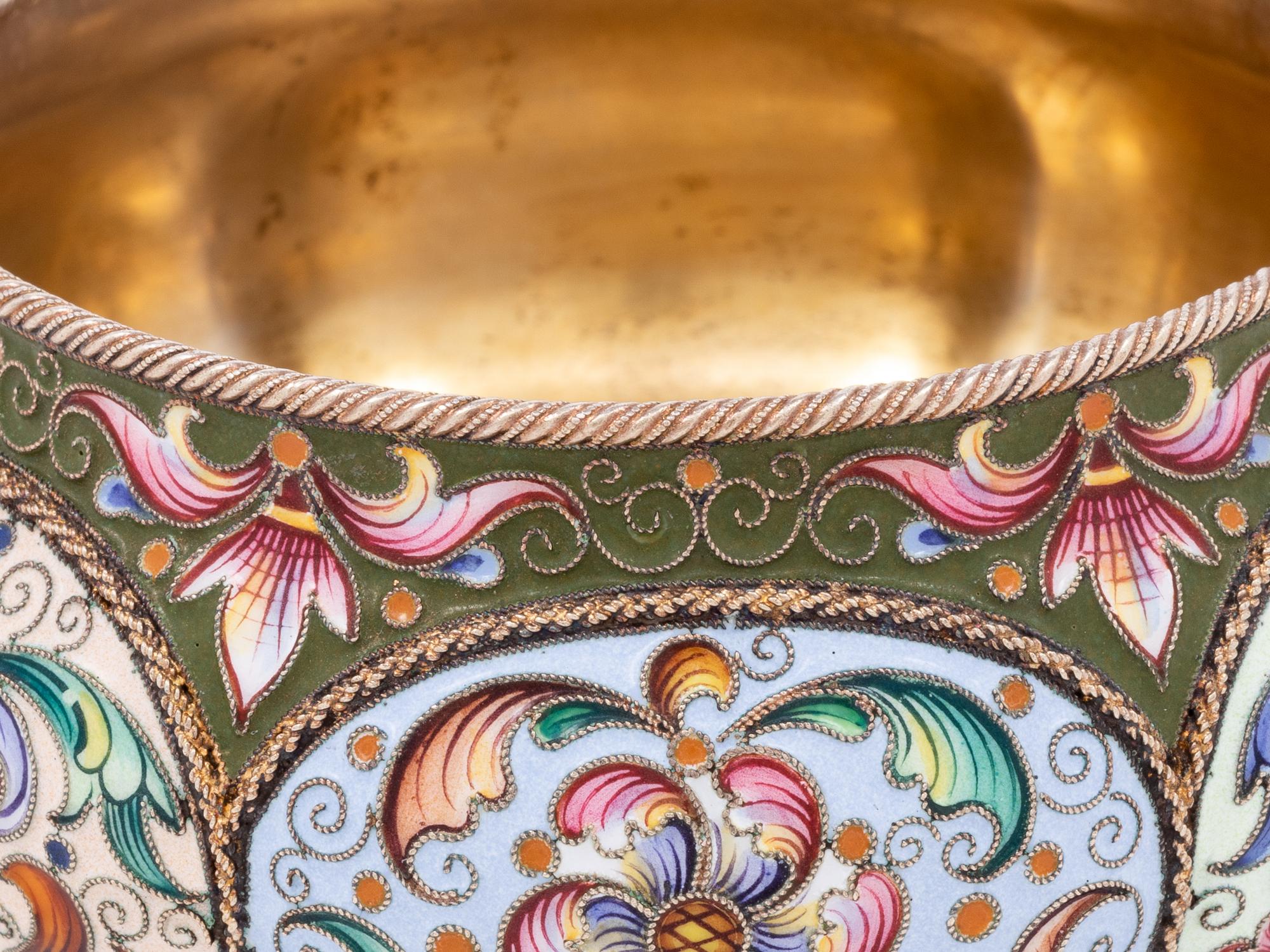 A Feodor Ruckert Enameled Silver Bowl