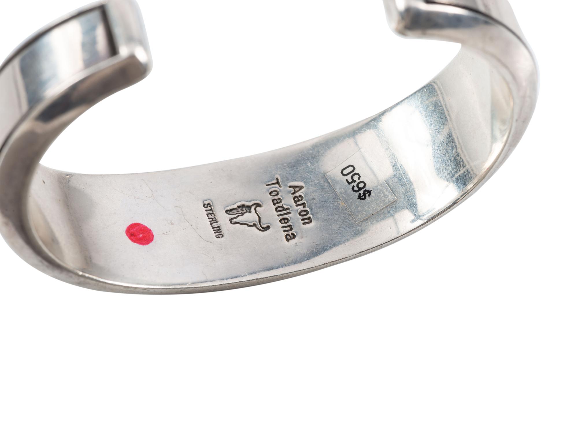 Navajo Silver Cuff Bracelet, with Inlay